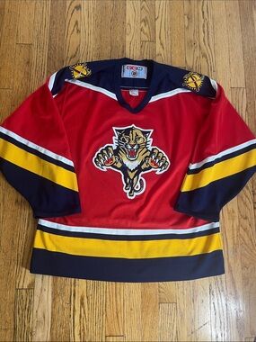 Vintage 1990s CCM Florida Panthers CCM Maska Hockey Jersey Sz Large